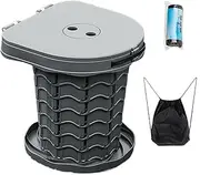 Camping Toilet - Portable Adults Potty Seat, Sturdy Foldable Potty Commode Bucket with Adjustable Height for Car, Travel, Outdoor, Hiking, Backpack, Trips, Tent, Boat, Beach, Traffic Jam, Home