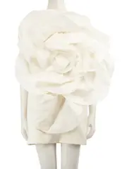 Cream Floral Ruffles Mini Dress