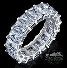 10.5 ct Briliant Radiant Eternity Ring Top CZ Sterling Silver 4
