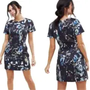 NWT FRENCH CONNECTION Cornucopia Cotton Mini Dress Black Size S retail $145