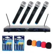 VocoPro VHF-4000-2 Professional Wireless Mic System w/ Windscreens & AA Battery