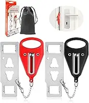 2 Pack Portable Door Lock Solid Heavy Duty Extra Lock for Additional Privacy and Safety in Hotel, Apartment and Prevent Unauthorized Entry in Traveling, AirBNB, Home, Apartments and School