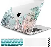 DONGKE Compatible with MacBook Air 13 inch Case 2021 2020 2019 2018 Release A2337 M1 A2179 A1932 with Retina Display & Touch ID, Plastic Hard Shell & Keyboard Cover - Beautiful Summer Field