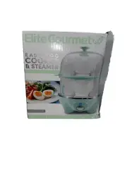 Elite Gourmet 2 Tiered Rapid Egg Cooker Cook Up To 14 Eggs New In Box EGC1405M