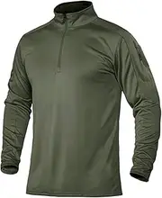 [HEYDHSDC] Tactical T Shirt Men 1/4 Zip Long Sleeve Hunting T-Shirt Outdoor Quick Dry Hiking Fishing Tops