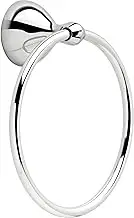 Delta Foundations (1-Pack) Hand Towel Holder Polished Chrome Towel Racks for Bathroom Wall Round Towel Ring Holder for Bath Towel Hanger for Kitchen, Bathroom Accessories FNDS46-PC