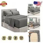 Luxury Extra Deep Pocket Split King Size Sheets - 7 Piece Set in Charcoal Gray