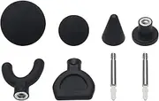 Jigsaw Massage Tip Adaptor and Bits, 6Pcs Percussion Massager Tip Attachment Adaptor - with 2Pcs Extended Rod - for Jigsaw Massager(6Pcs/Set)