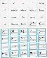 WESIEVYA 80pcs Music Note Flashcards for Piano and Violin Double Sided Study Aid for Music Theory Durable Learning Cards for Home and School Use