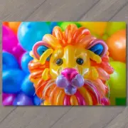 FLATCARD Lion Balloon Animal Inflatable Toy Colorful Strange Funny Weird Bright