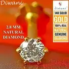 2.8mm Real VVS Diamond Solitaire Nose Stud Lip Labret Piercing Screw Ring Pin