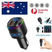 Bluetooth V5.0 FM Transmitter with LED Backlight & Siri Support for Safe Driving