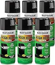 Rust-Oleum High Heat Ultra Semi Gloss Spray Paint, Black, 340 g (Pack of 6)