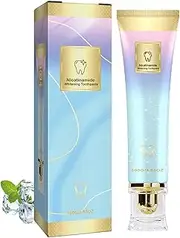 Glamvora Teeth Whitening Toothpaste, Remove Tooth Stains, Gum Protection, Triple Whitening & Natural Gentle Formulated With Niacinamide For Fresh Breath & Sensitive Teeth Care (1PCS)