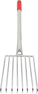 FONDOTIN Ergonomic Garden Rake 12.6 Stainless Steel Rubber Handle Ideal for Digging Spreading Soil Yard Work