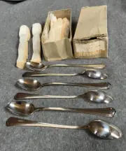 NEW in BOX Vintage Victor S. Co. SET of 36 Silver Plate Iced Tea Spoons Saxon