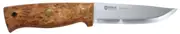 Helle 1300 Temagami - 110mm Sandvik14C28N Stainless Steel Knife (Curly Birch Handle with Leather Sheath)