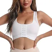 [Generic] Seamless Bras Adjustable Front Closure Bras for Women Post Bra Compression Tank Top Shapewear Top Bra for Women Push up