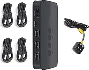 4 in 1 Out HDMI KVM Switcher for 4 Computer Share 1 Monitor, with 2 Switching Modes, Full Speed Transfer