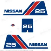 Fits Nissan 25hp Outboard Motor Engine Decal Kit - 1984 - 1995