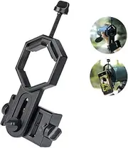 Cellphone Telescope Adapter Mount Bracket Aluminum Alloy & Plastic Material Multifuctional Universal for Astronomical Binocular Monocular Spotting Scope Microscope Black