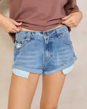 [Rusty] Rusty Women's Pheonix Low Rise Denim Mini Shorts in Middy Blue Size 4 4 Middy Blue
