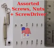 Eyeglass screw Repair Kit Assorted 1x set Tiny Screws nut glasses, 1 screwdriver