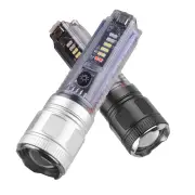 Solar Portable Torch Keychain Telescopic Zoom 30W/XHP50 LED Strong Light 18650 Type-C Flashlight Multi Light Source Outd