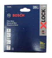 BOSCH FBX580 X-LOCK Medium Grit Abrasive Fiber Discs 80 Grit Compatible 25-Pack