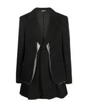 Long-sleeved wool coat M Black