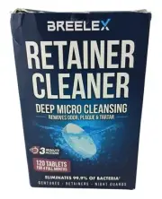 Breelex Denture Cleaning Tablets - 120 Retainer Cleaner Tablets for Aligner