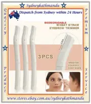 Eyebrow Razor With Biodegradable Disposable Wheat Straw Facial Handle A