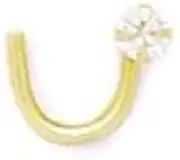 [JewelryWeb] 14ct Yellow Gold Round CZ Simulated Diamond Body Piercing Jewelry Nose Screw
