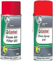 Castrol Motorcycle Care Kit - Foam Filter Oil 300g & Chain Spray 250g