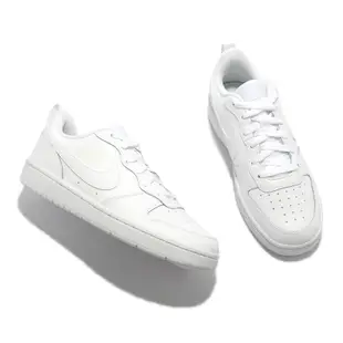 Nike 休閒鞋 Court Borough Low 2 女鞋 經典款 皮革 舒適 穿搭 大童 小白鞋 白 BQ5448-100 23.5cm WHITE/WHITE-WHITE
