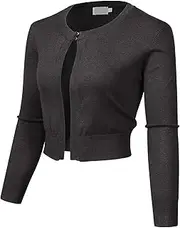 [Allsense] Women's Classic 3/4 Sleeve Open Front Bolero Cardigans with Hook and Eye