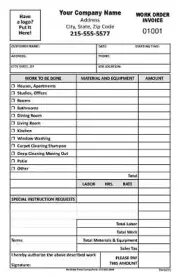 100 Cleaning Forms / 2 Part Carbonless / 5.5 x 8.5 / TMG071