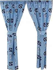 College Covers Everything Comfy North Carolina Tar Heels Curtain Panel Set, 2 Panels, 2 Matching Tie Backs, 42 inches Wide by 63 inches Long