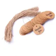 100 Pcs Thank You Favor Tags Paper with Strings Labeling Vintage Gift