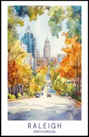 Raleigh Cityscape Poster