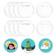 12Pcs Blank Buttons Pin Button Maker Badges Sewing Acrylic Clear 2.56 Inch fo...
