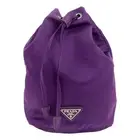 Prada UVA Purple Tessuto Nylon Triangle Logo Drawstring Bucket Bag NWT