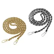 2Pcs 55" Purse Chain Strap with Buckle for Bags(Black, Silver&Light Brown, Gold)
