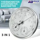 3-In-1 130mm Thermometer Hygrometer Barometer Weather Station Wall Mounted AU
