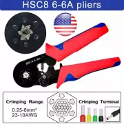 0.25-6mm² Ferrule Terminal Hand Wire Cord End Crimper Crimp Crimping Tool Plier