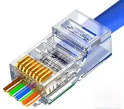 RJ45 Cat6 Cat5 Connectors Ends Gold Plated 8P8C Ethernet Pass Through Plug 50pcs