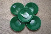 Lot of 5- 10" Green Gold Pans w/ Bottle Snuffer-Panning Kit-Mining BackPack