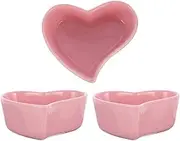 Zerodeko Ceramic Seasoning Dish Set Heart Shape Bowl for Sauce Condiments Snacks