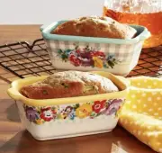The Pioneer Woman Sweet Romance Blossoms Stoneware Mini Loaf Pan 2 Pack New