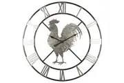 Willow & Silk Metal Round 60cm Roman Numeral Rooster Analogue Wall Clock